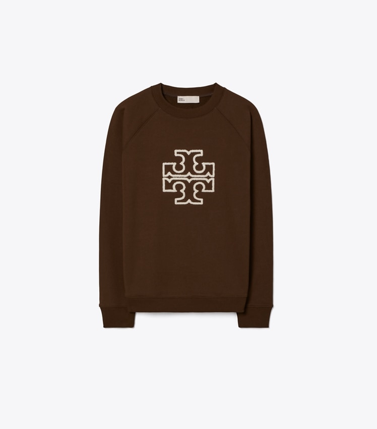 Heavy French Terry Logo Crewneck by Tory Burch