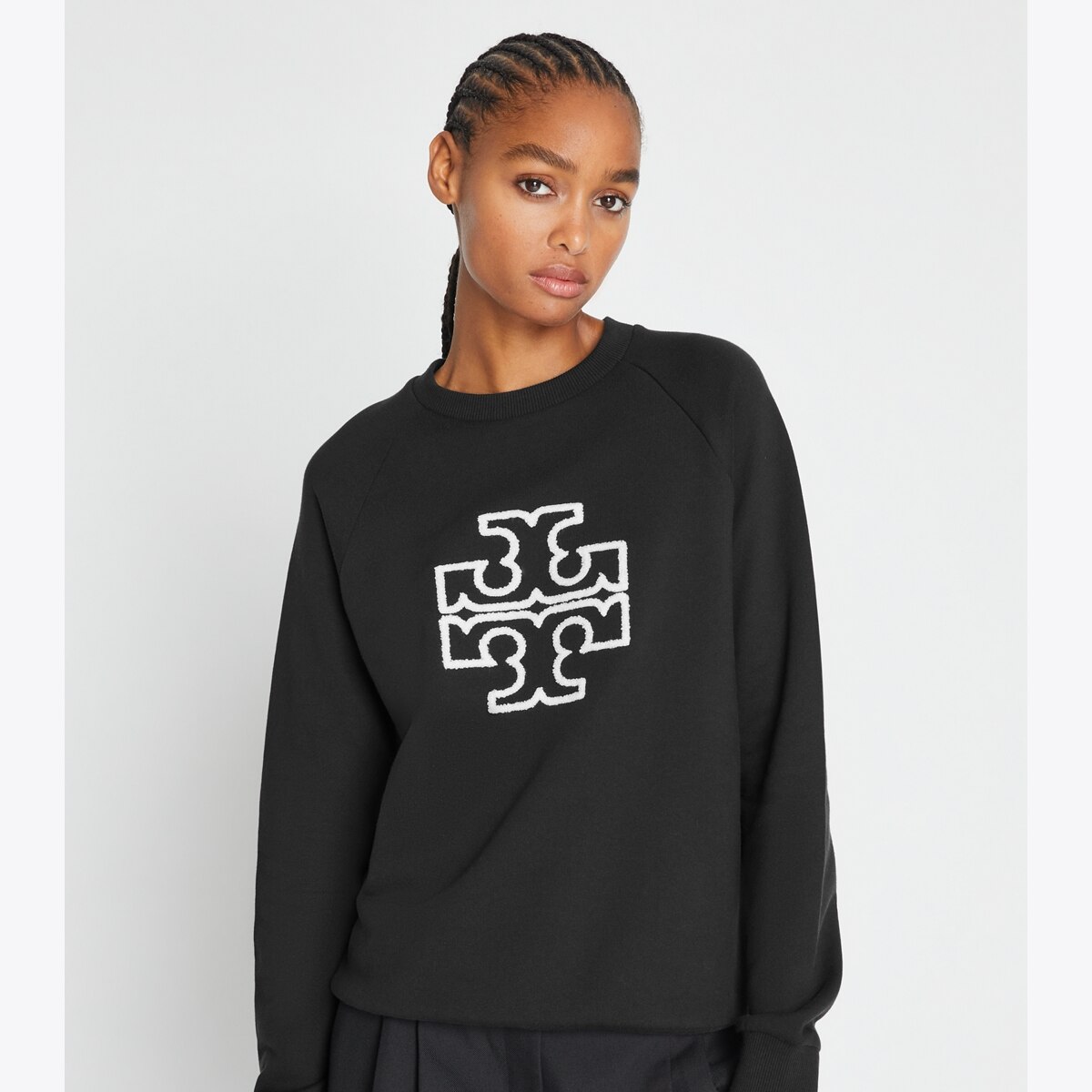 Heavy French Terry Logo Crewneck Women s Clothing Sweaters Tory Burch UK