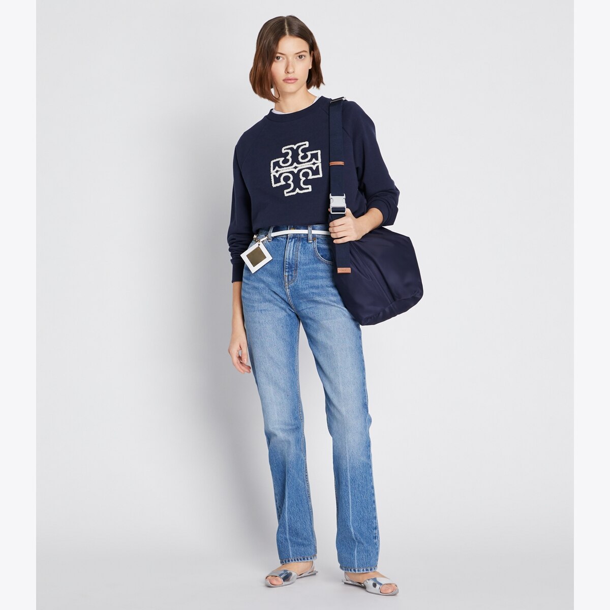 Heavy French Terry Logo Crewneck: Women's Designer Sweaters