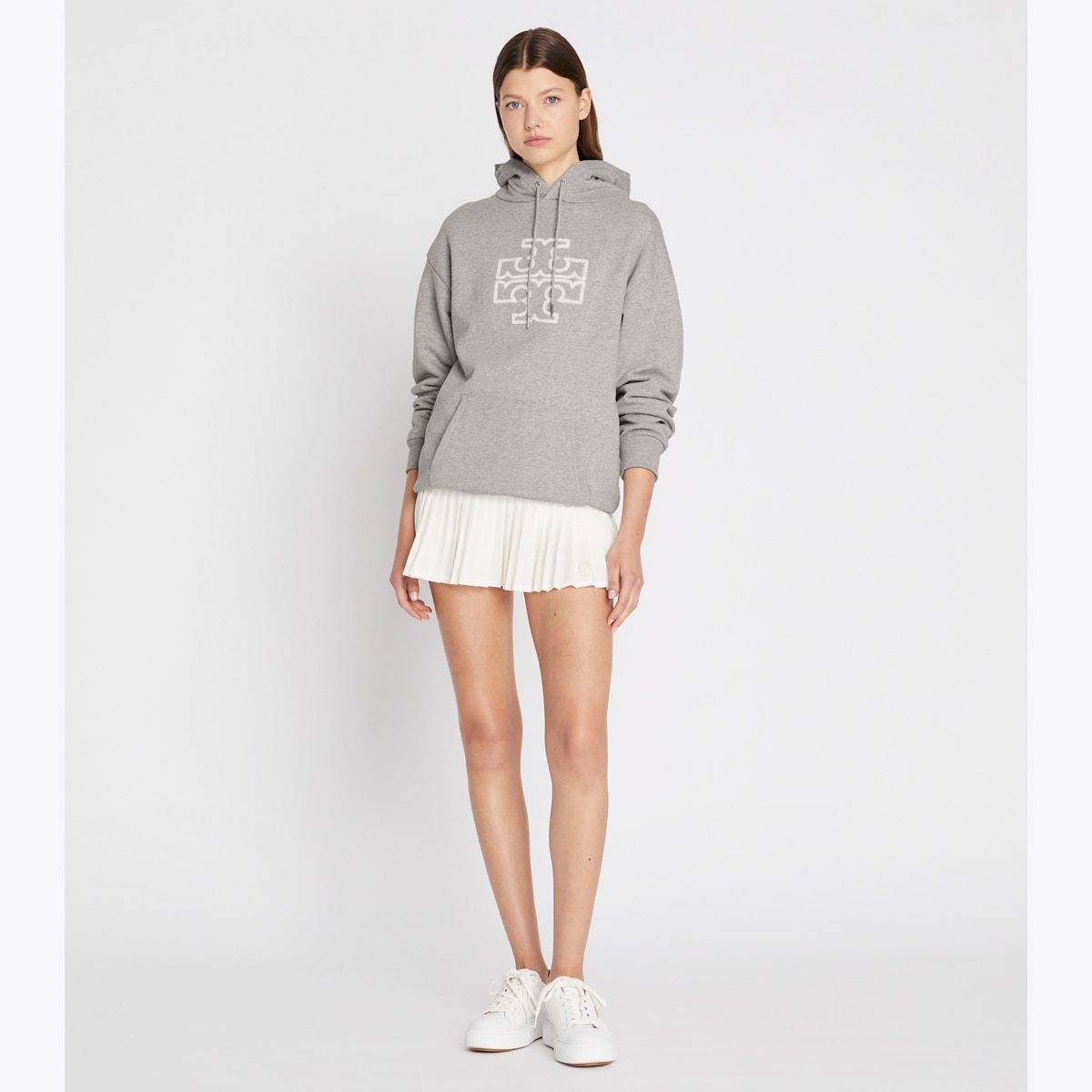 トリーバーチ　ホワイトパーカー Heavy French Terry Logo Hoodie: Women's Designer Sweaters