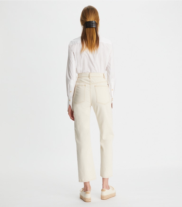 Tory Burch designer oberteile Hemd aus Baumwollpopeline in White front