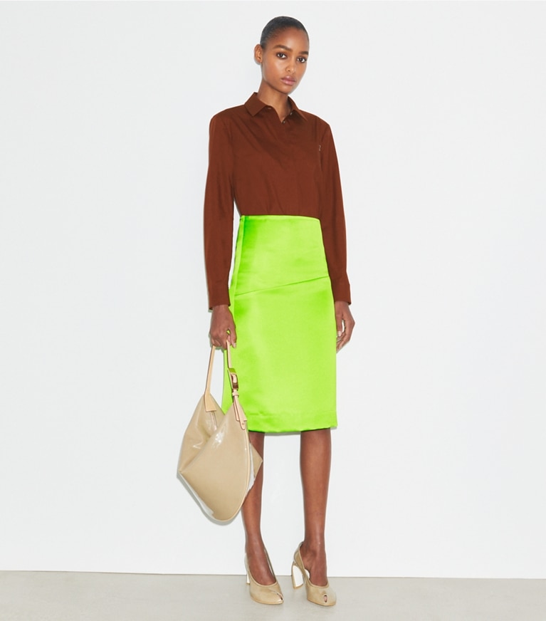 Tory Burch designer oberteile Hemd aus Baumwollpopeline in Rich Manogany front