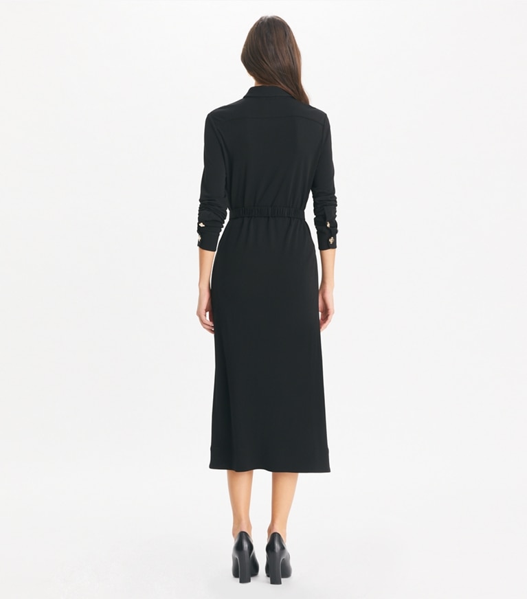 Tory Burch designer kleider Hemdkleid aus Jersey mit Gürtel in Black front