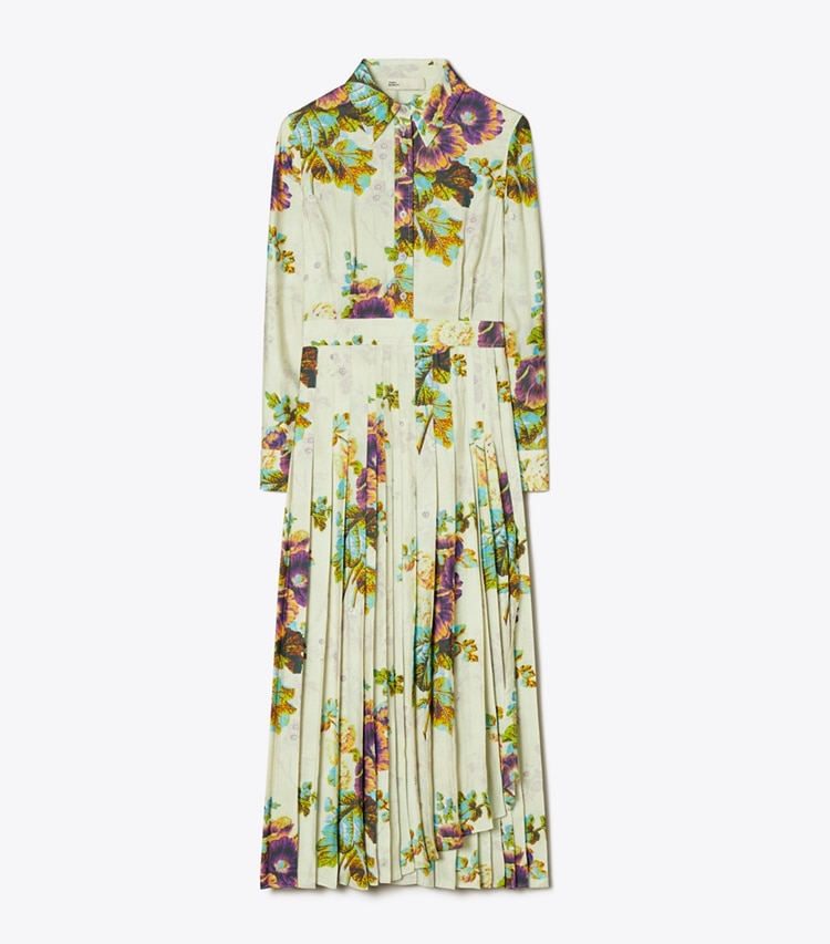 Tory Burch designer kleider Hemdkleid aus Viskose mit Falten in Purple Traditional Floral front