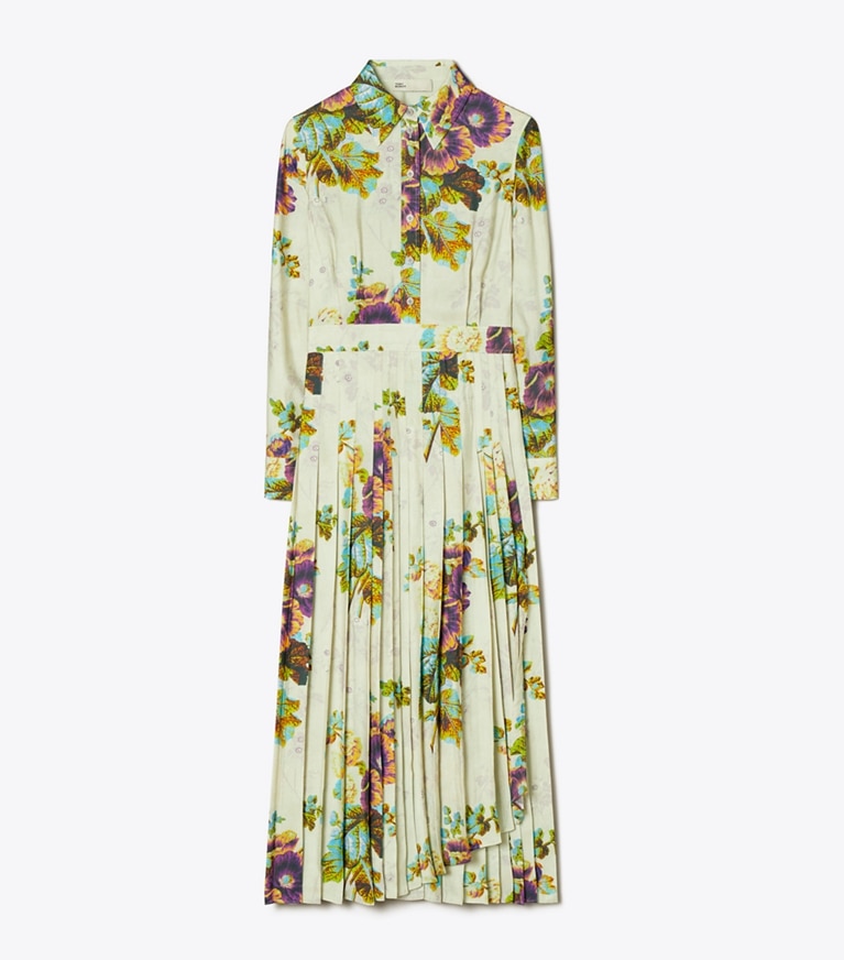 Tory Burch designer kleider Hemdkleid aus Viskose mit Falten in Purple Traditional Floral front