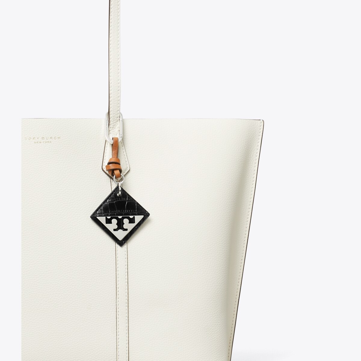 Hidden Logo Croc-Embossed Key Charm: Women's Designer Bag Charms