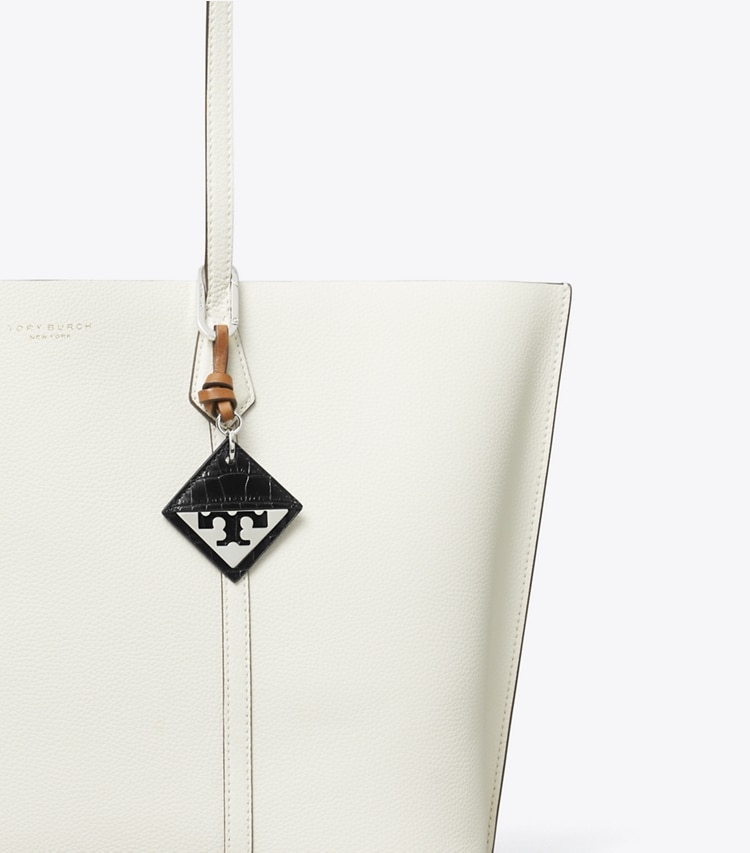 Tory Burch designer bag charms & key rings Hidden Logo Croc-Embossed Key Charm in Black detail