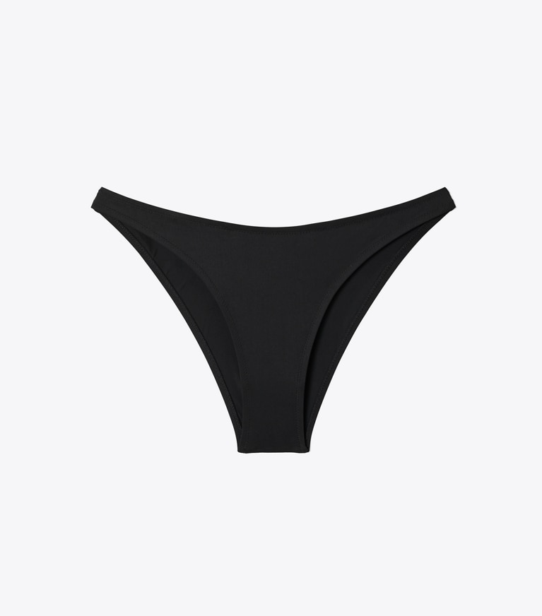 Tory Burch designer two pieces High-Cut Bikini Bottom in Black front