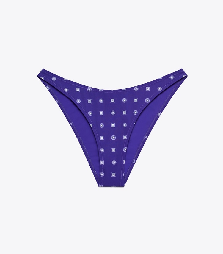 Tory Burch designer two pieces High-Cut Bikini Bottom in Ballpoint Ink Nothing Ditsy front
