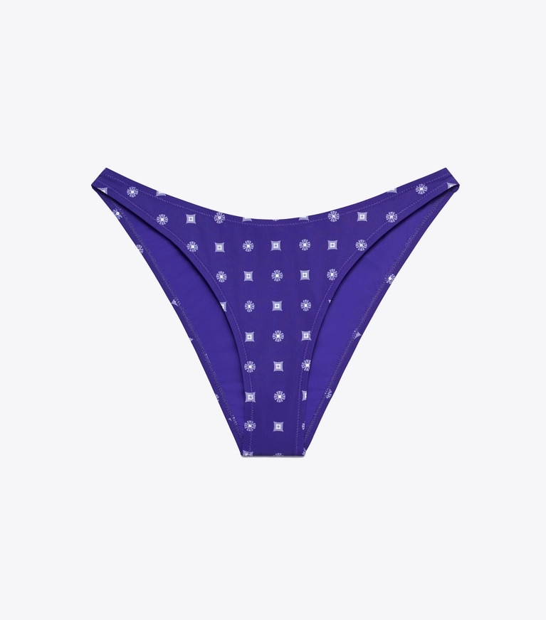 Tory Burch designer two pieces High-Cut Bikini Bottom in Ballpoint Ink Nothing Ditsy front