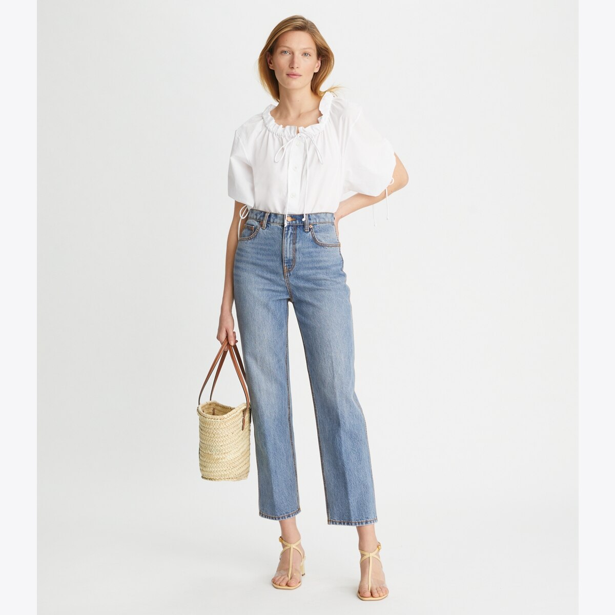 High-Rise Straight Jean: Women's Designer Bottoms | Tory Burch