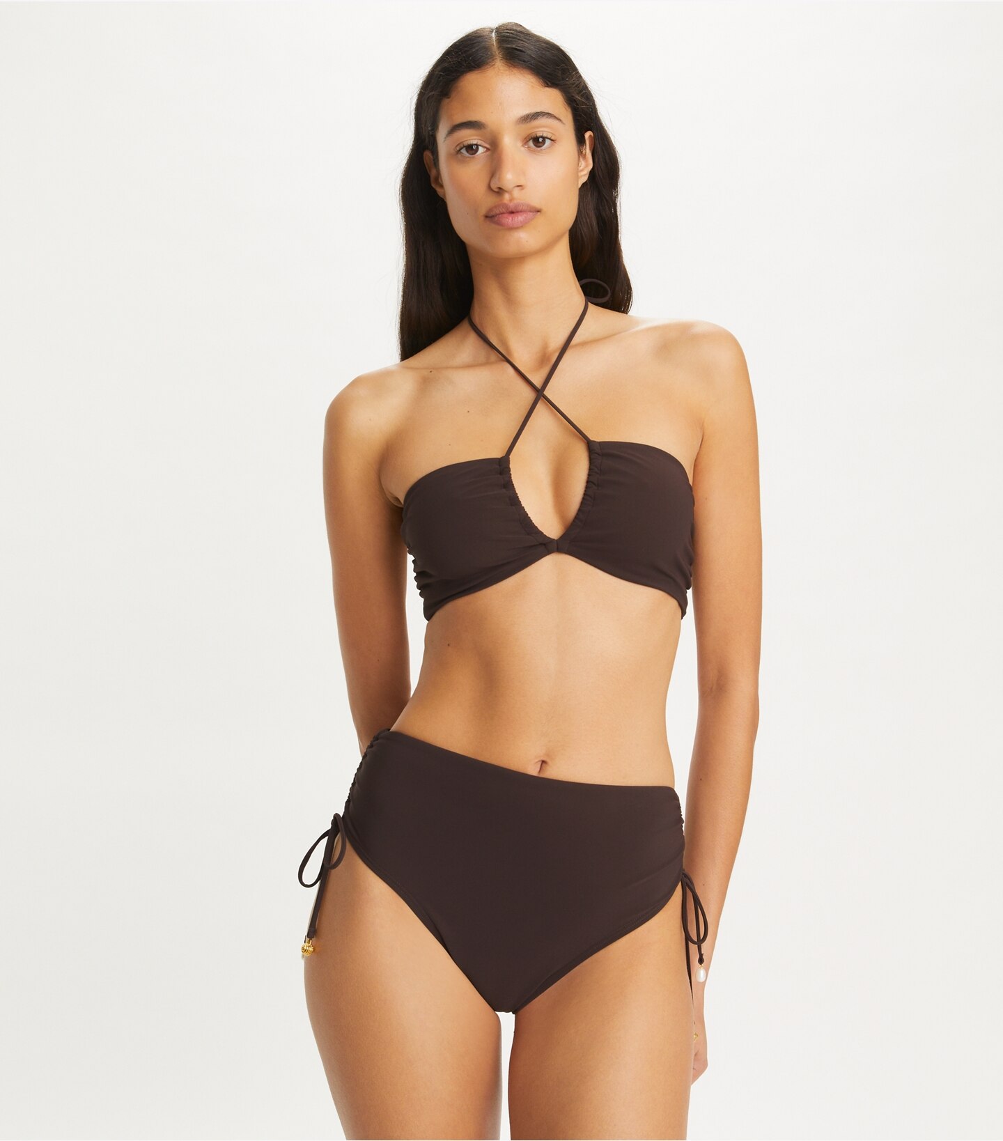 High-Waisted Cinched Bikini Bottom