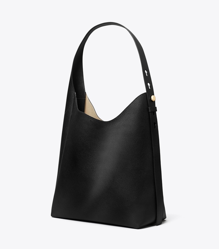 Tory Burch designer hobo bags Hobo Bag in Black angle