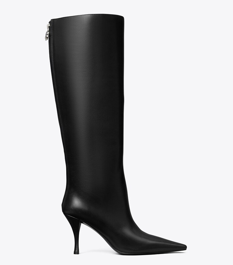 Tory Burch designer kniestiefel Hoher Charlie Stiefel in PERFECT BLACK side