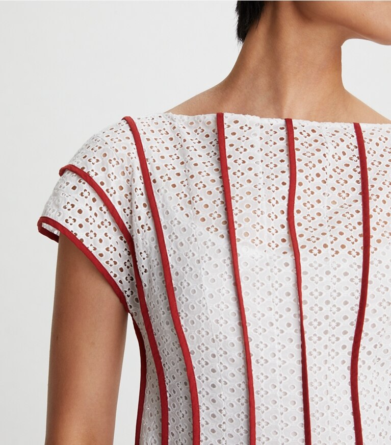 Tory burch hotsell patchwork eyelet dress