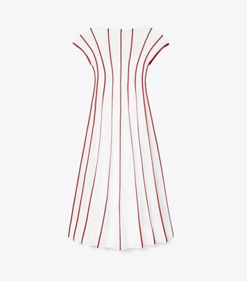 Coffee Stripe Poplin Dress: Women's Designer Dresses | Tory Burch