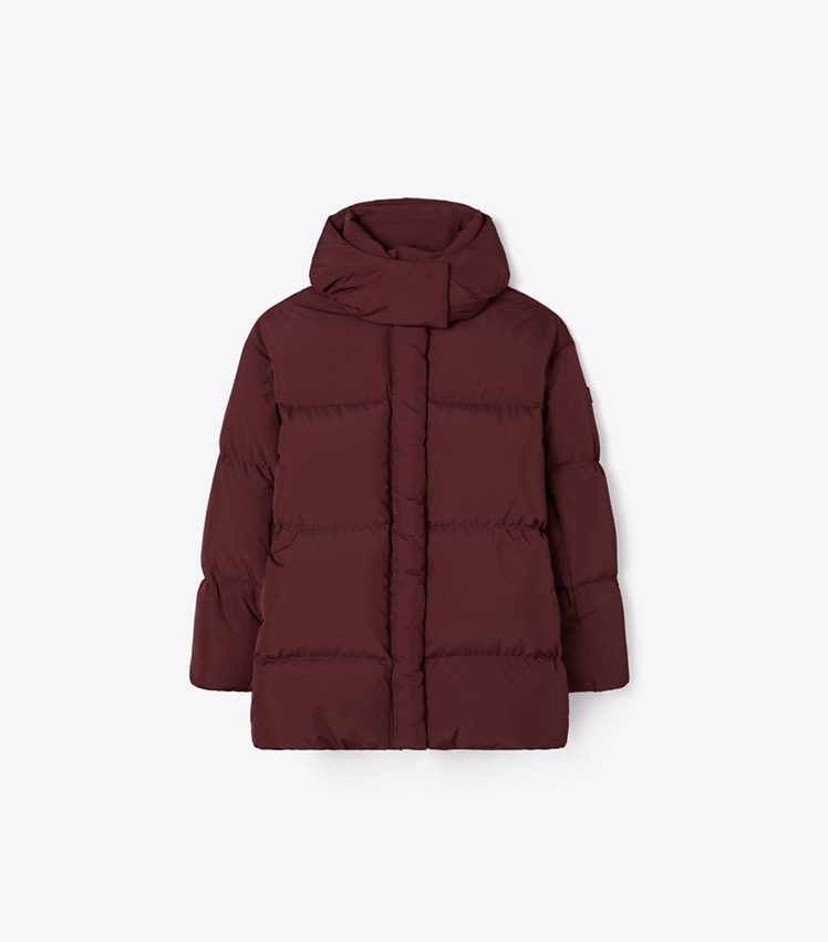 Hooded Down Nylon Jacket by Tory Burch