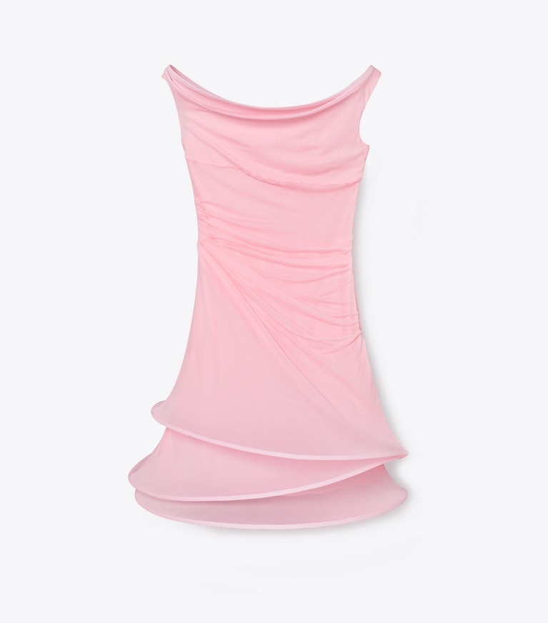 Tory Burch designer kleider Hoop Jerseykleid in Fluoro Pink front