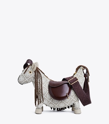 Tory Burch designer crossbody bags Horse Mini Bag in Gray / Multi front