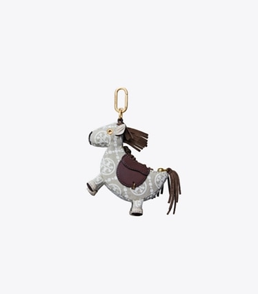Tory Burch designer taschenanhänger & schlüsselringe Horse Taschenanhänger in Gray / Multi front