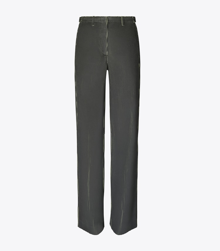 Tory Burch designer unterteile Hose aus Cord in Dark Brown / Bright Green front