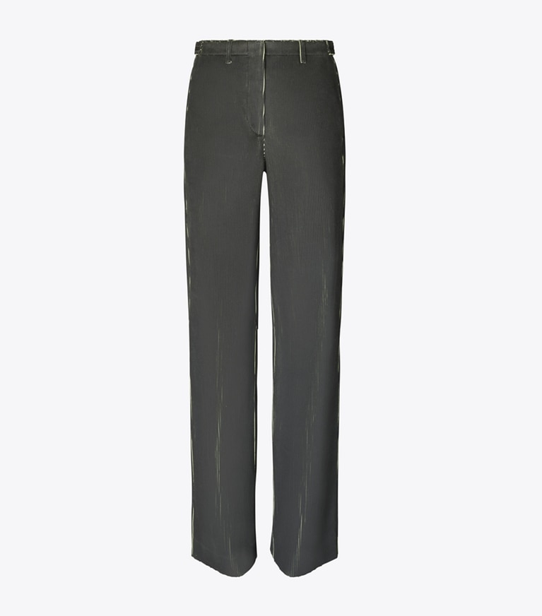 Tory Burch designer unterteile Hose aus Cord in Dark Brown / Bright Green front