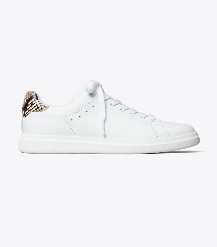Tory Burch designer sneakers Howell Court Printed Sneaker in TITANIUM WHITE / WARM ROCCIA side
