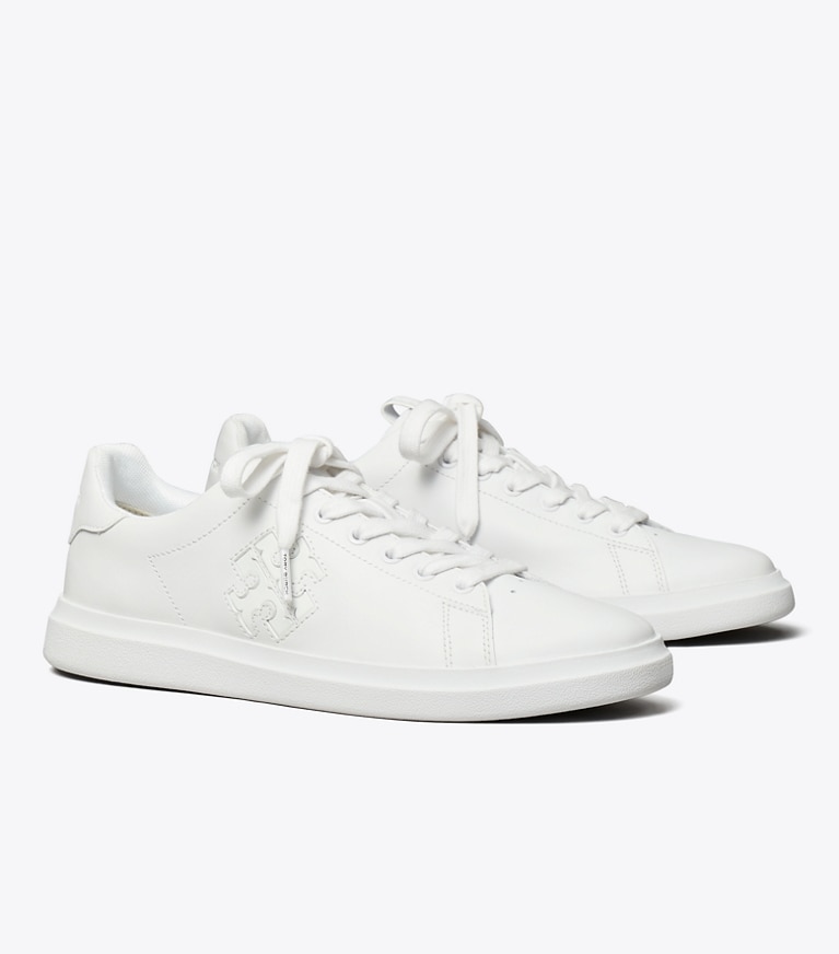 Tory Burch designer スニーカー ダブルT ハウエル コート in White / White angle