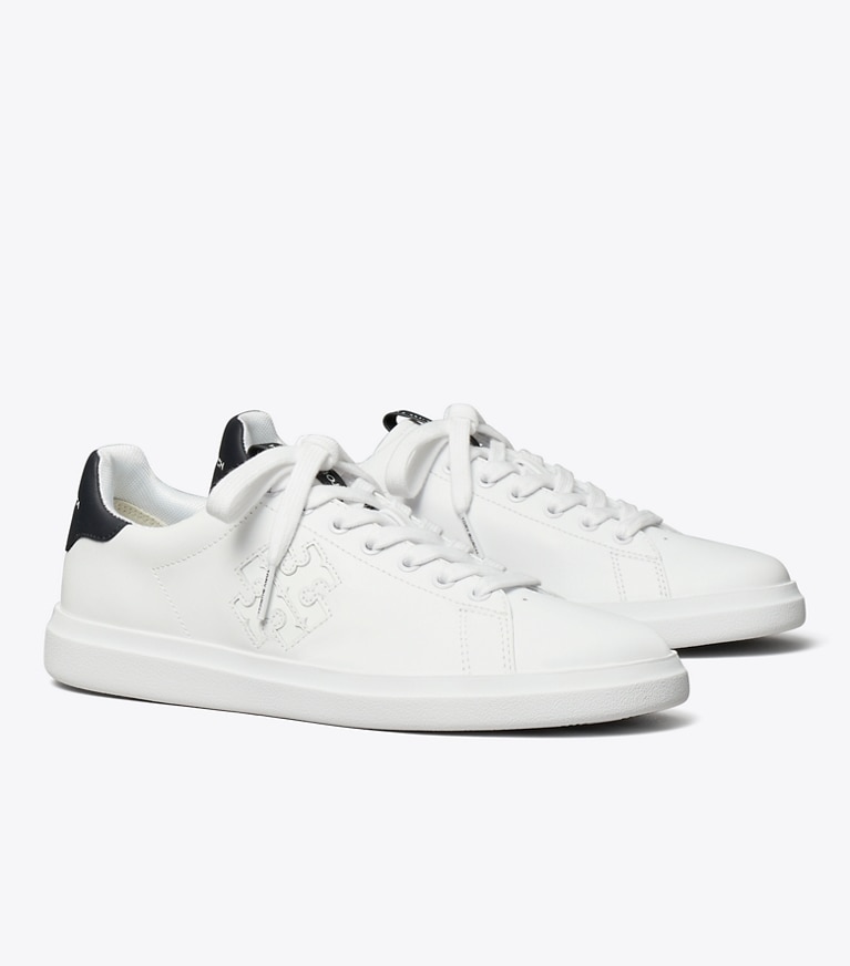Tory Burch designer スニーカー ダブルT ハウエル コート in WHITE / PERFECT NAVY angle