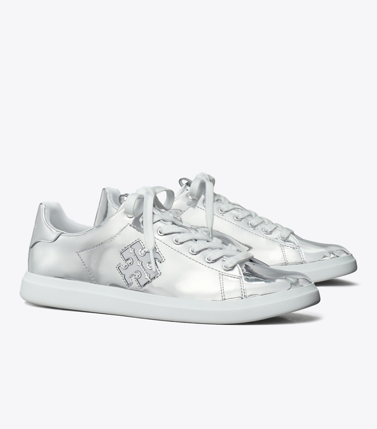 Tory Burch designer sneakers Howell Court Sneaker in ARGENTO angle