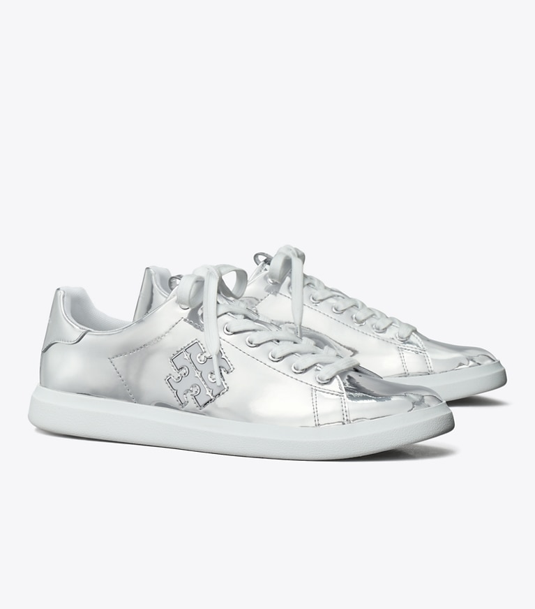 Tory Burch designer sneakers Howell Court Sneaker in ARGENTO angle