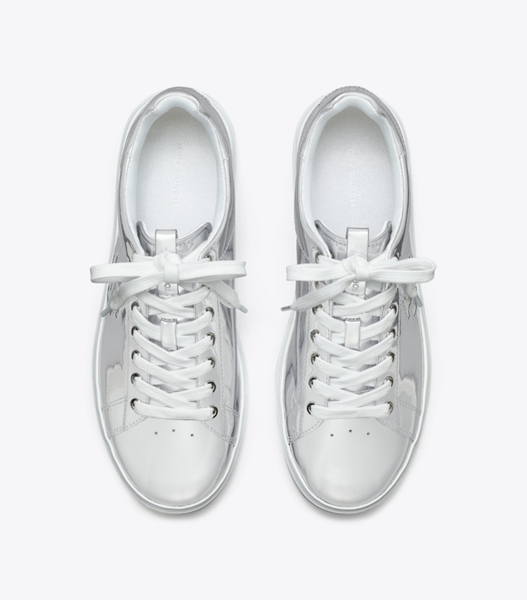 Tory Burch designer sneakers Howell Court Sneaker in ARGENTO overhead
