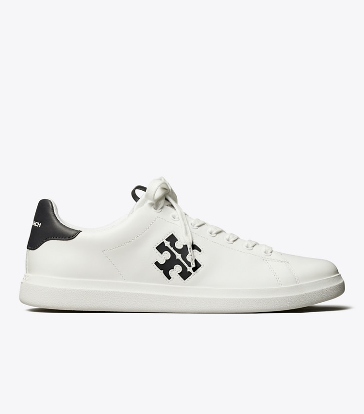 Tory Burch designer sneakers Howell Court Sneaker in TITANIUM WHITE / PERFECT BLACK side