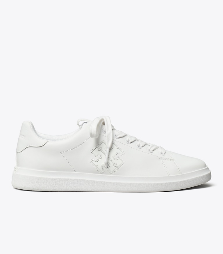 Tory Burch designer スニーカー ダブルT ハウエル コート in White / White angle