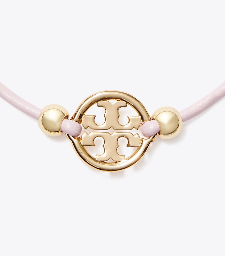 Tory Burch designer armbänder Icon Armband mit Schiebeverschluss in Tory Gold / Pink detail