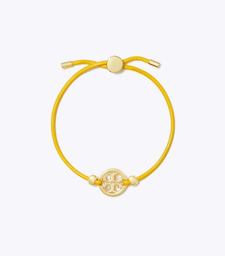Tory Burch designer armbänder Icon Armband mit Schiebeverschluss in Tory Gold / Goldfinch front