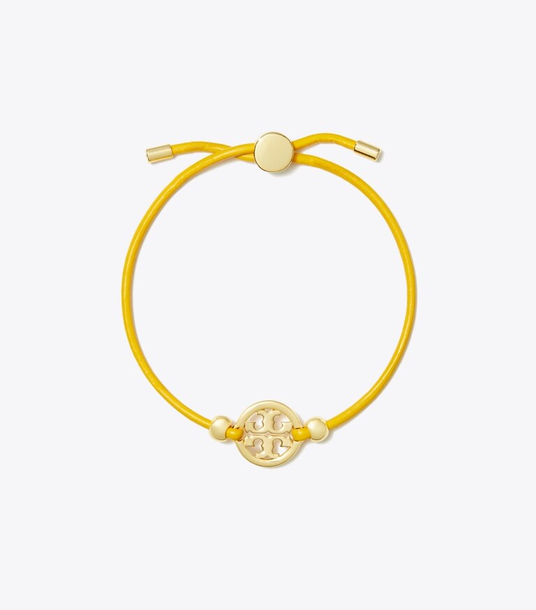 Tory Burch designer armbänder Icon Armband mit Schiebeverschluss in Tory Gold / Goldfinch front