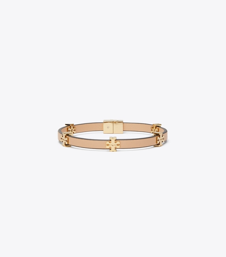 Tory Burch designer armbänder Icon Bio-Armband in Tory Gold / Classic Chestnut front