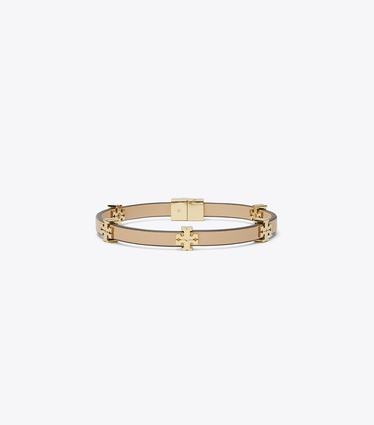 Tory Burch designer ブレスレット エレノア バイオ ブレスレット in Tory Gold / Classic Chestnut front