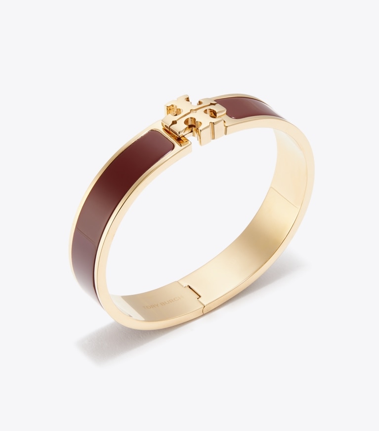 Tory Burch designer ブレスレット アイコン エナメル ブレスレット in Tory Gold / Burgundy ディテール