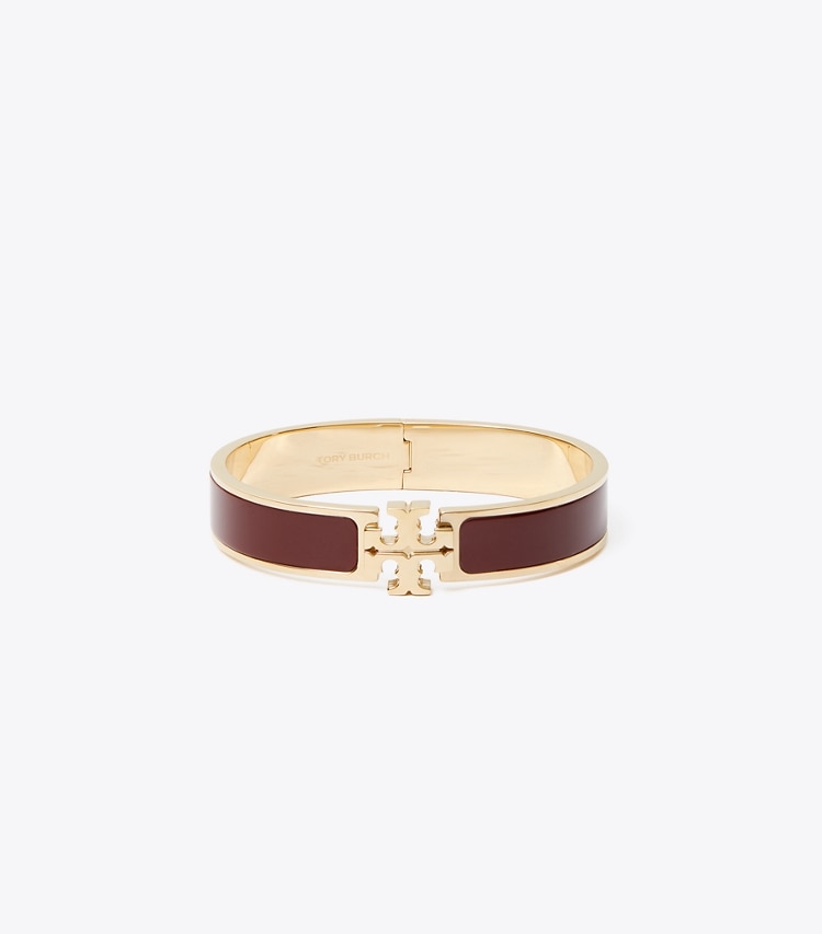 Tory Burch designer ブレスレット アイコン エナメル ブレスレット in Tory Gold / Burgundy front