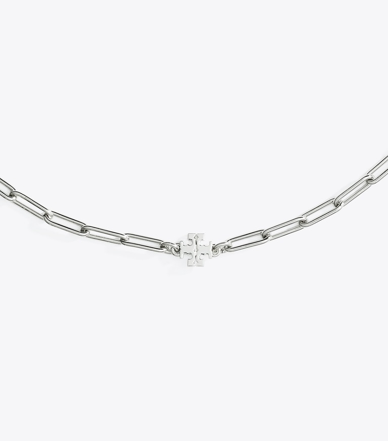 Tory Burch designer necklaces Icon Chain Necklace in Tory Silver detail
