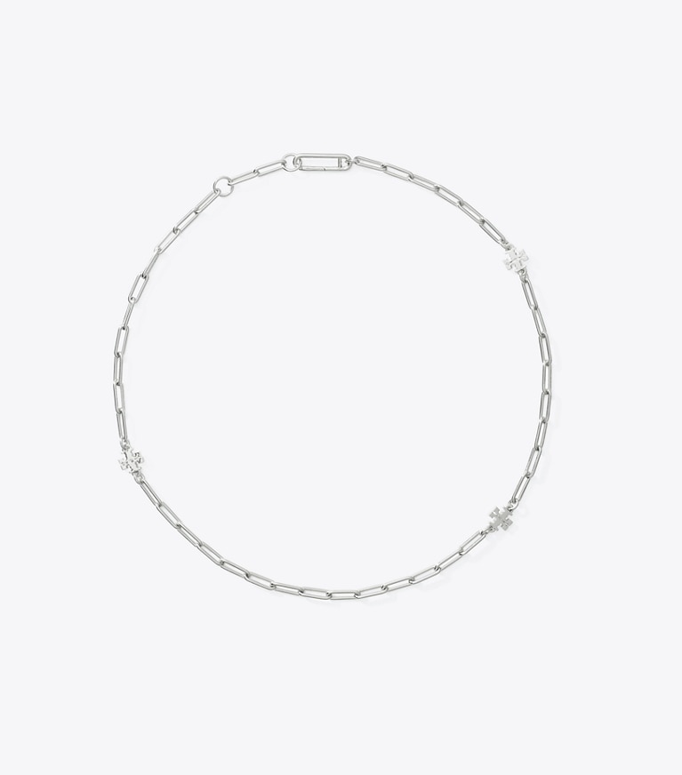 Tory Burch designer necklaces Icon Chain Necklace in Tory Silver front