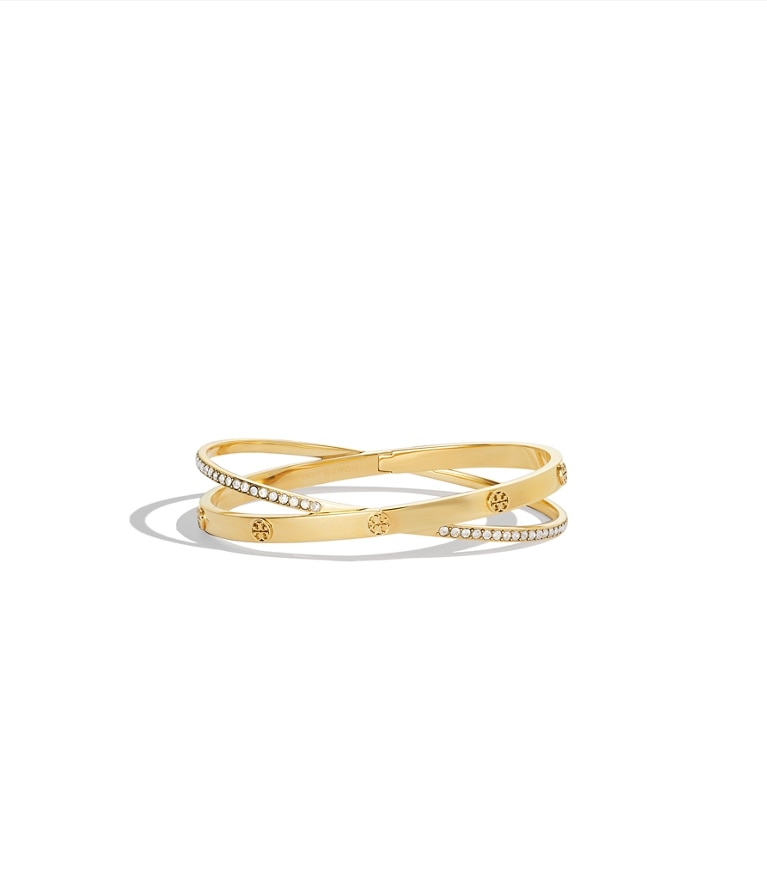 Tory Burch designer armbänder Icon Doppelarmreif mit Pavé in Tory Gold / Crystal additional