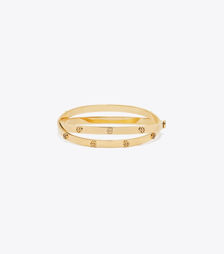 Tory Burch designer bracelets Icon Double Bracelet in Tory Gold front