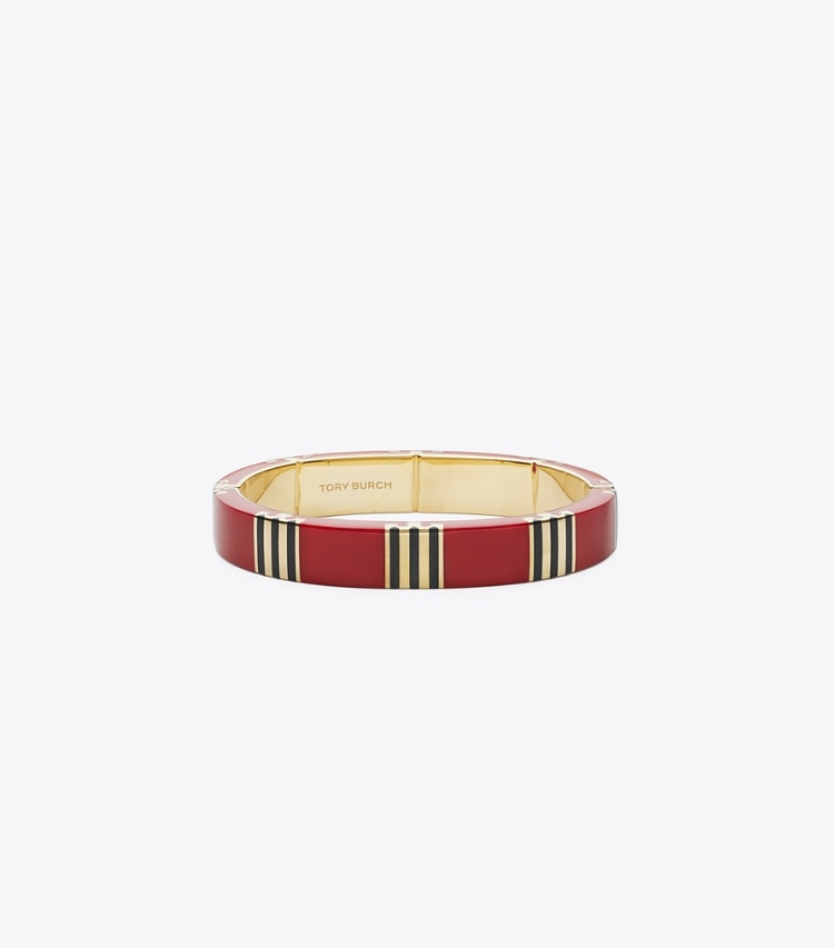 Tory Burch designer bracelets Icon Enamel Bracelet in Tory Gold / Red / Navy front
