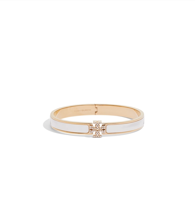 Tory Burch designer bracelets Icon Enamel Pavé Bracelet in New Ivory / Tory Gold / Crystal additional