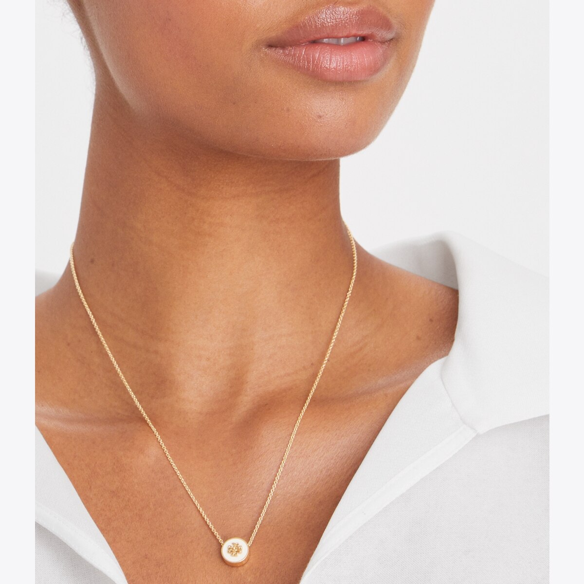 Icon Enamel Pendant Necklace: Women's Designer Necklaces | Tory Burch