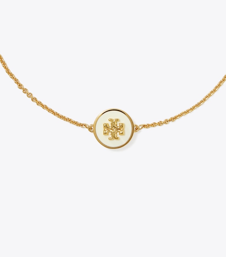 Tory Burch designer armbänder Icon Gliederarmband mit Emaille in Tory Gold / New Ivory front