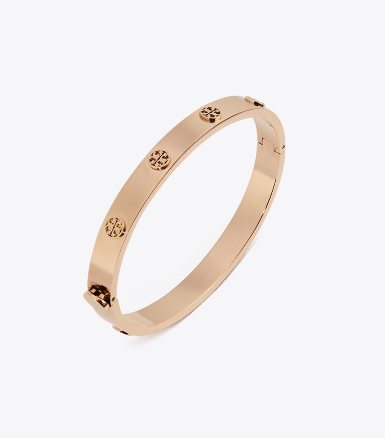 Tory Burch designer bracelets Icon Hinge Bracelet in Rose Gold front